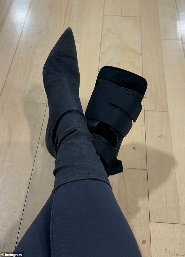 The Kardashians star broke her foot earlier this month, but has not yet revealed exactly how it happened