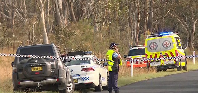 Police took a photo at the scene of the accident on Saturday