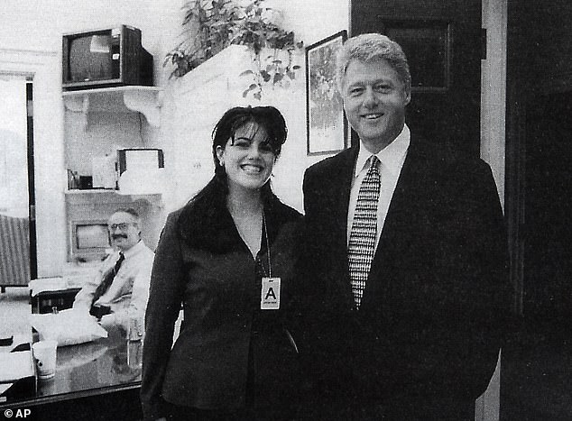 Rock's jab at Clinton seemed intended to reference the former president's reputation for scandals, namely the Monica Lewinsky affair. Clinton and Lewinsky are pictured in 1995