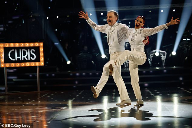 Chris McCausland and Dianne Buswell perform during the Strictly final