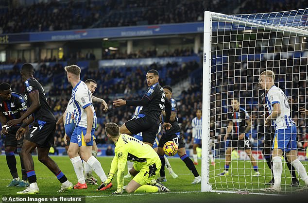 Brighton reduced the deficit in the closing stages when Palace's Marc Guehi scored an own goal