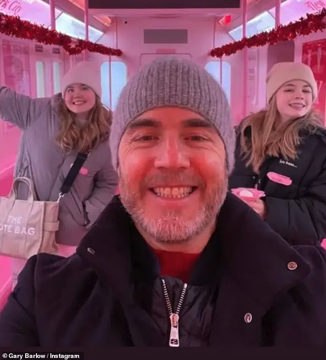 Gary previously revealed that his children are so different from him and have shown no interest in showbiz despite his own success (pictured with daughters Daisy, R and Emily, L)