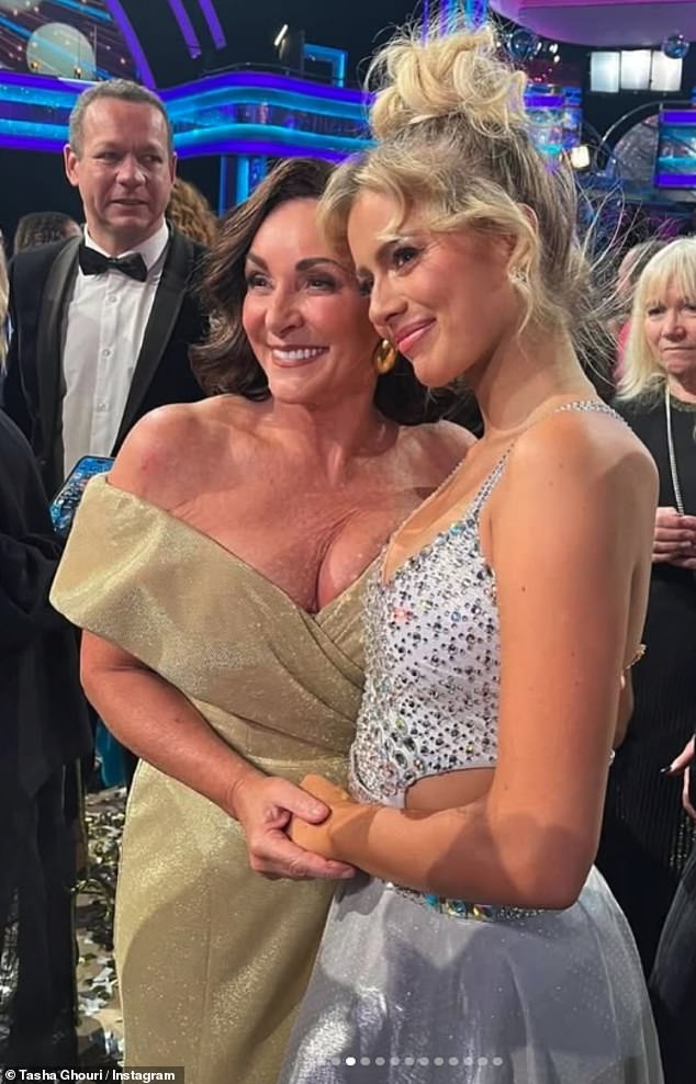 The model, who is deaf and wears cochlear implants, shared a slew of behind-the-scenes photos (pictured with judge Shirley Ballas)