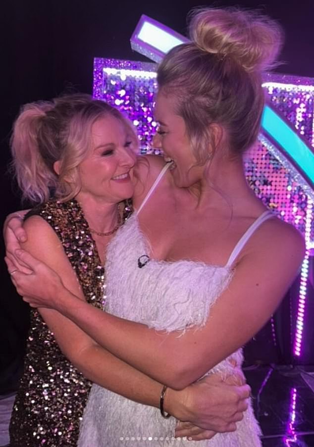 As well as an emotional message to her younger self and the 'anything is possible' declaration (pictured with fellow finalist Sarah Hadland)