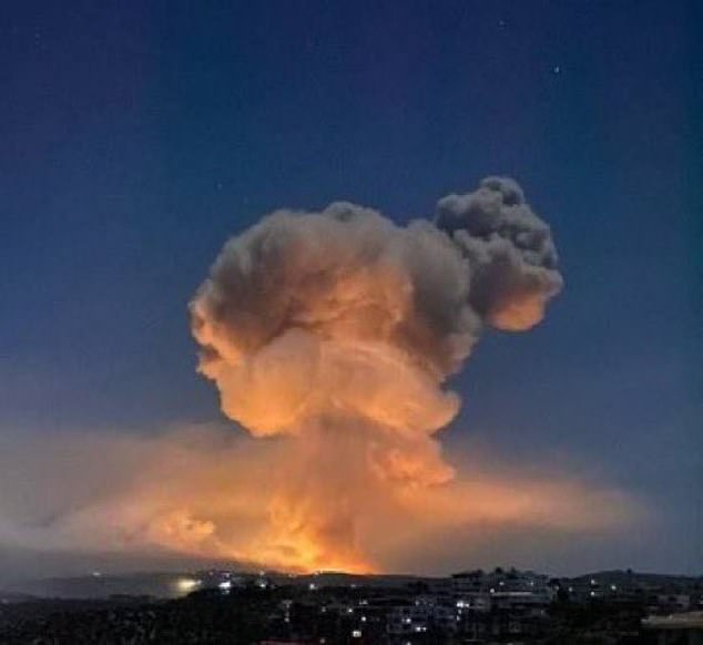 The massive explosion sent a large cloud of smoke into the sky and reportedly set off seismometers