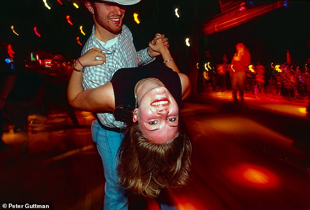 A pair of swing dancers in Gruene, Texas