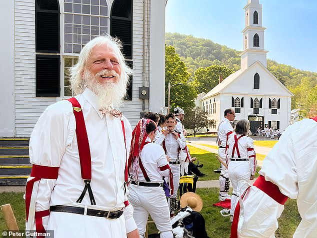 A Morris dancer in Newfane, Vermont