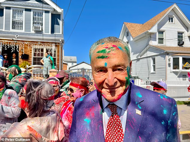 Senate Majority Leader Chuck Schumer in Richmond Hill, New York City, New York