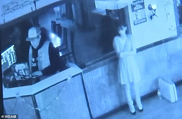 Right behind him, but clearly captured on surveillance footage, was Peyton Lathan, 29, an erotic dancer at the club who has also worked there for more than a decade.