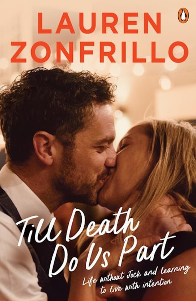 “So I wrote my book, and that's it [about] my journey through grief,” she wrote alongside the cover of Till Death Do Us Part, which shows her sharing a passionate kiss with Jock. Pictured