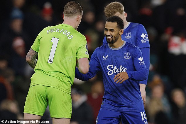 Pickford recorded his sixth clean sheet on Saturday, the most of any goalkeeper this season