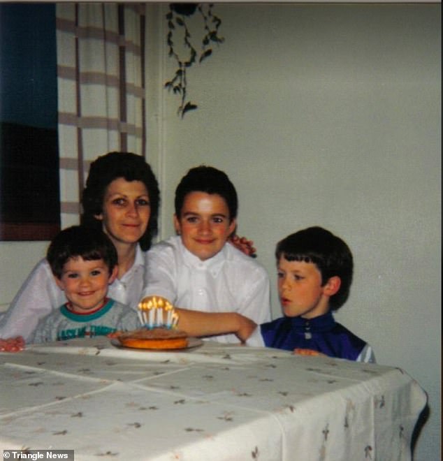 Jean Hanlon with her young sons in Dumfries