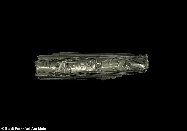 Researchers have used CT scans to 'digitally unwind' the foil and read the inscription for the first time since the 3rd century AD