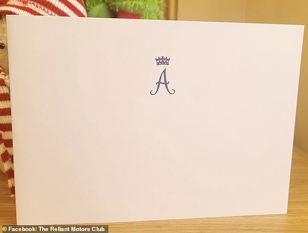 On the back of the Christmas card was a small crown above the letter 'A' for Anne (photo)