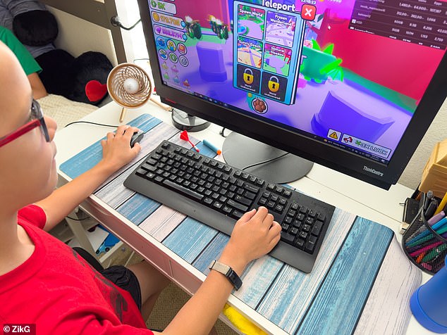 Roblox is a free online gaming platform that allows users to build their own virtual worlds. Allows users to play games created by themselves or others (file photo)