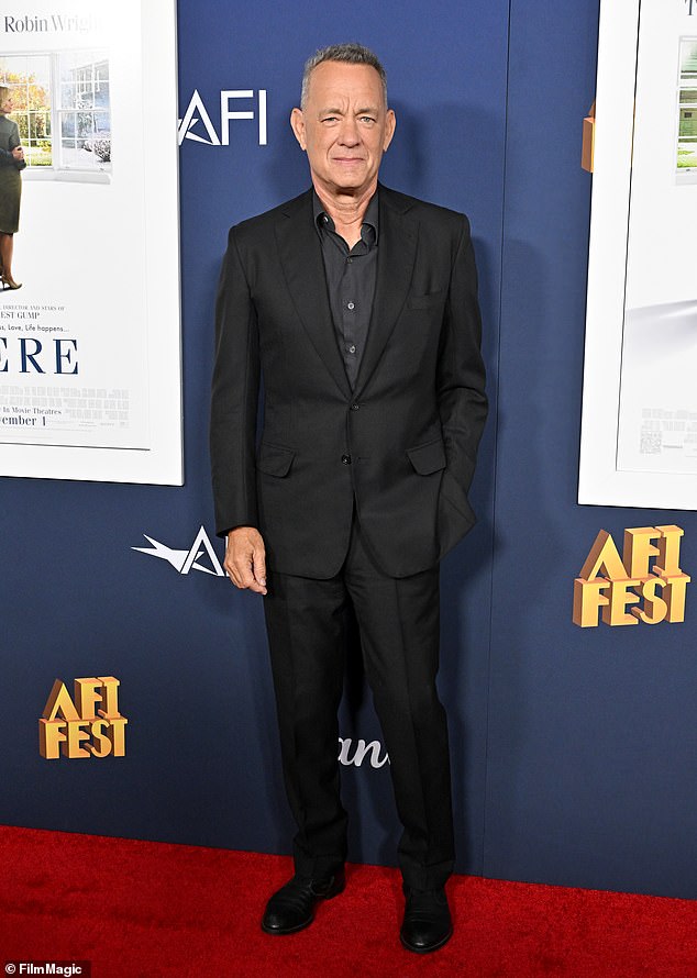 The Friends star appeared on a recent episode of Dax Shepard's Armchair Expert podcast and criticized Hank and director Robert Zemeckis' film. Last year, prior to the film's premiere, Hanks previously discussed technology use and discussed the possibilities of AI; pictured on October 25 in Hollywood