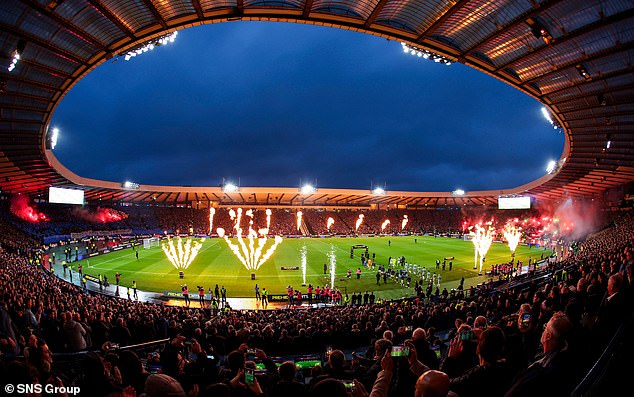 Hampden had its own fireworks show on the field, which were set off in a controlled manner