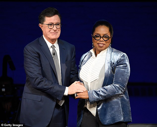 Stephen and Oprah are longtime friends and pictured here in February 2018