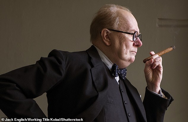 By contrast, Gary Oldman's portrayal of the British politician in 2017's Darkest Hour (pictured) won him the Oscar for Best Actor - even though a belittled Cox still believes his own performance was superior