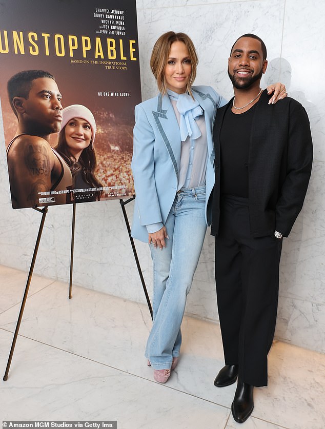 The actress posed with co-star Jharrel Jerome at the event