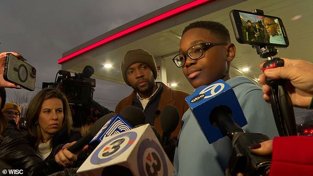 Councilor Jean-Charles (right) from sixth grade also told how he was taking English class when he heard two gunshots at the small Christian school