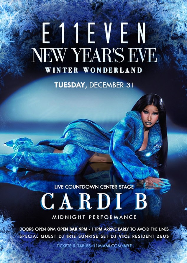 Cardi will next perform at midnight at E11EVEN Miami's NYE ​​Winter Wonderland on December 31, where tickets retail for $275