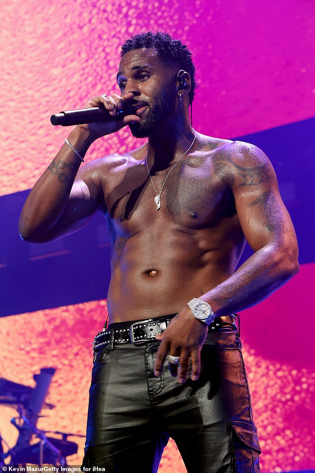 Jason Derulo, 35, rocked the stage shirtless