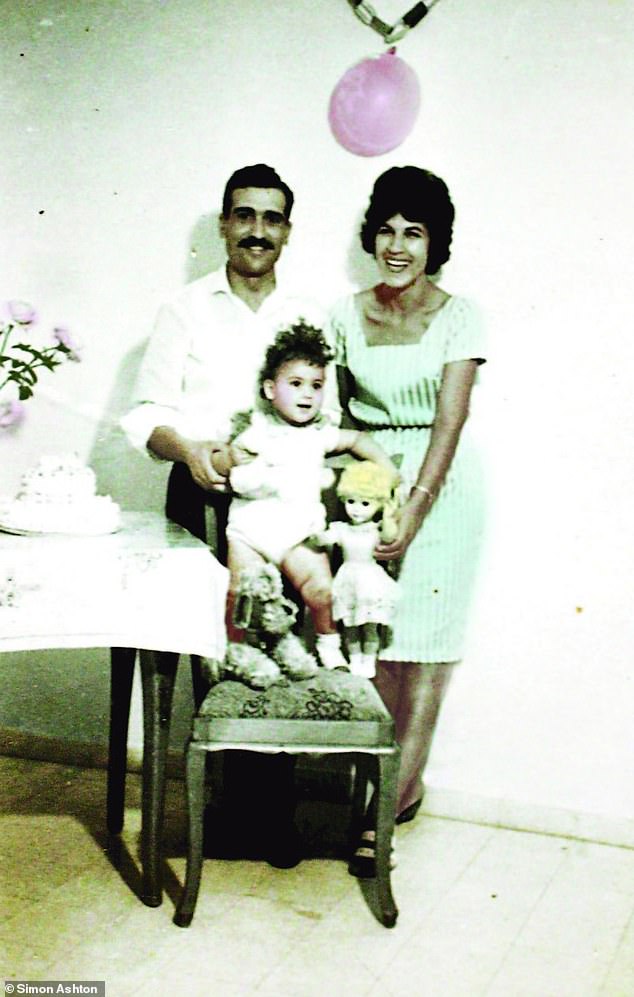 From February 1962 onwards, Cohen worked his way up into the Syrian elite and sent coded messages back to his home country. Above: The spy with wife Nadia and his eldest daughter Sofia in 1961