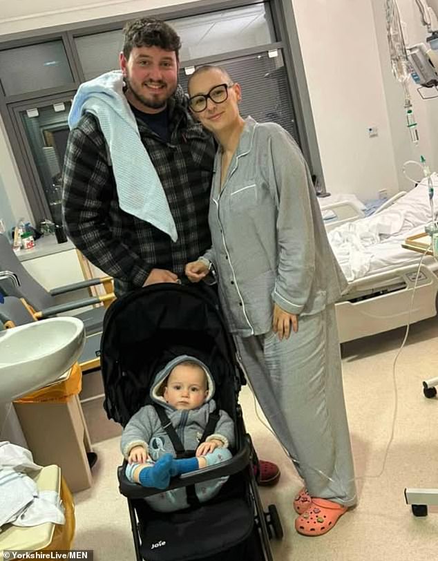 Mrs Casey, mother of one-year-old Henry and her partner George Burril (pictured) are raising money to help them make memories as a family and raise cancer awareness