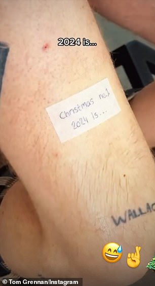 And in a snap shared to the musician, 29, on Instagram on Sunday, the singer has shown his confidence in his new hit as he got a tattoo to mark the possible occasion