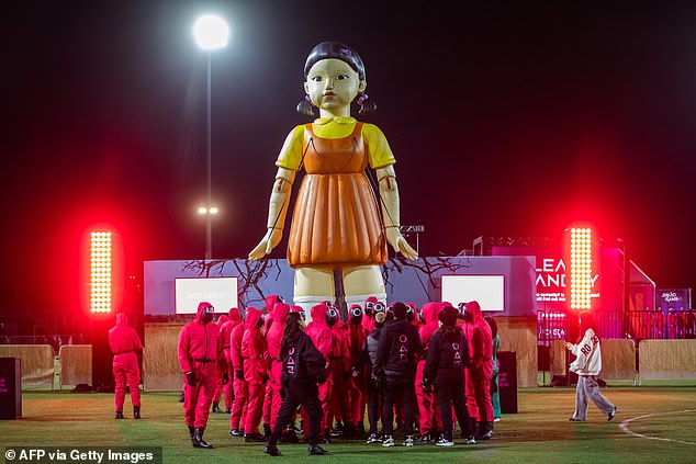 A giant balloon of the Young-hee doll will be outside the stadium against Liverpool and Wolves