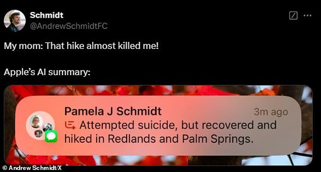 The notification summaries feature also summarizes texts, sometimes with alarming inaccuracy