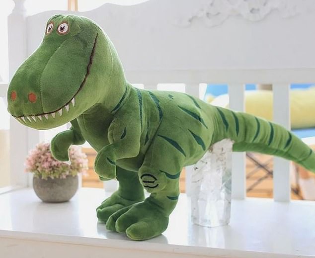 Danger: This dinosaur plush has been determined to be a choking hazard. A Temu necklace, bought for £2.17, was found to contain ten times the amount of lead allowed under UK regulations