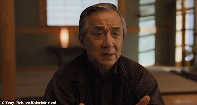 The trailer for the upcoming action film opens with Chan, 70, playing Mr. Han from the 2010 Karate Kid movie