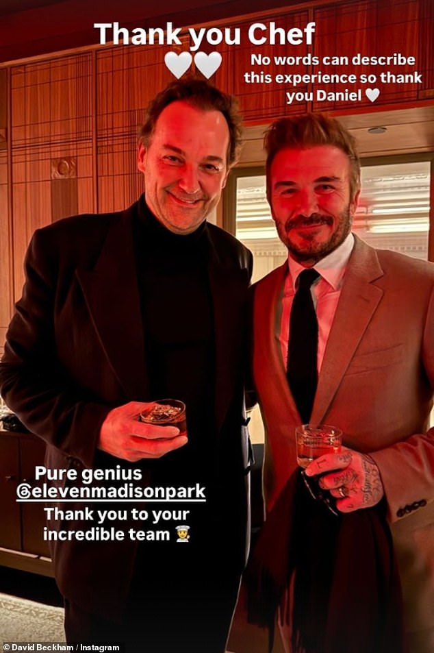 David also personally met Chef Daniel Humm as he thanked him on his Instagram Story