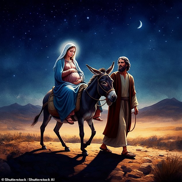 In the Christmas story, Mary and Joseph are often depicted traveling to Bethlehem on a donkey. However, the Bible makes no mention of a donkey at all