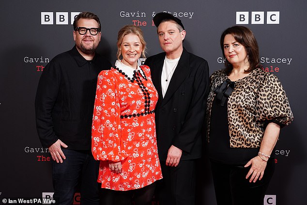 James, Joanna Page, Mathew and Ruth posed for a photo together