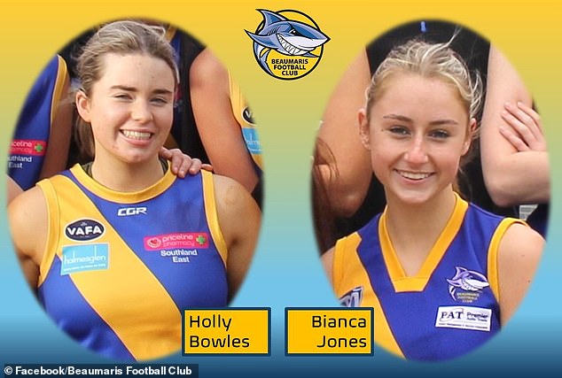 Holly Bowles (left) and Bianca Jones (right) both played for Beaumaris Football Club