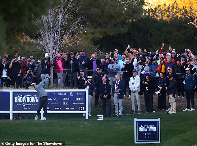 About 2,000 fans were allowed into Shadow Creek to watch the unofficial LIV vs. PGA Tour match to watch