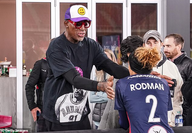 Dennis Rodman had not been to one of Trinity's NWSL games until late in her rookie season