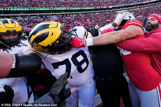 The flag planting incident led to a huge brawl between the Buckeyes and Wolverines