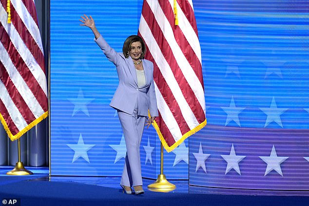 Pelosi walked out to speak at the Democratic National Convention in Chicago in August