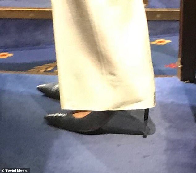 Pelosi's four-inch heels she wore in 2018 during eight hours of filibustering on the House floor