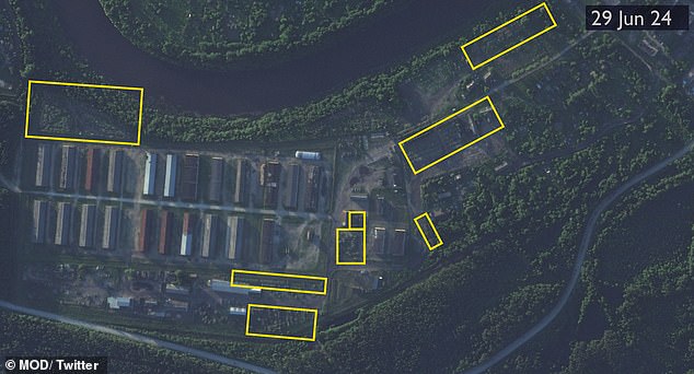 AFTER: An image provided by Defense shows that there will be far fewer vehicles stationed at the base in Buy in 2024