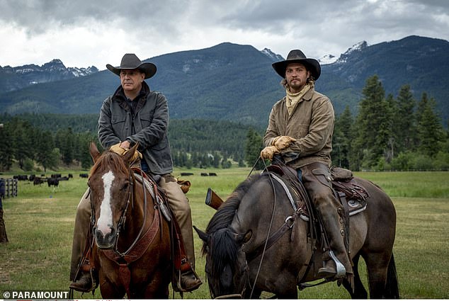 The iconic actor, 69, who left the critically acclaimed series amid a rift with showrunner Taylor Sheridan, stepped out in Aspen just days after the finale aired, and weeks after his character John Dutton was killed in a fake suicide – pictured starring Grimes as Kayce Dutton