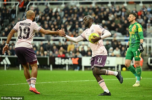 Yoane Wissa pulled back a late consolation for Brentford, who exited at the quarter-finals