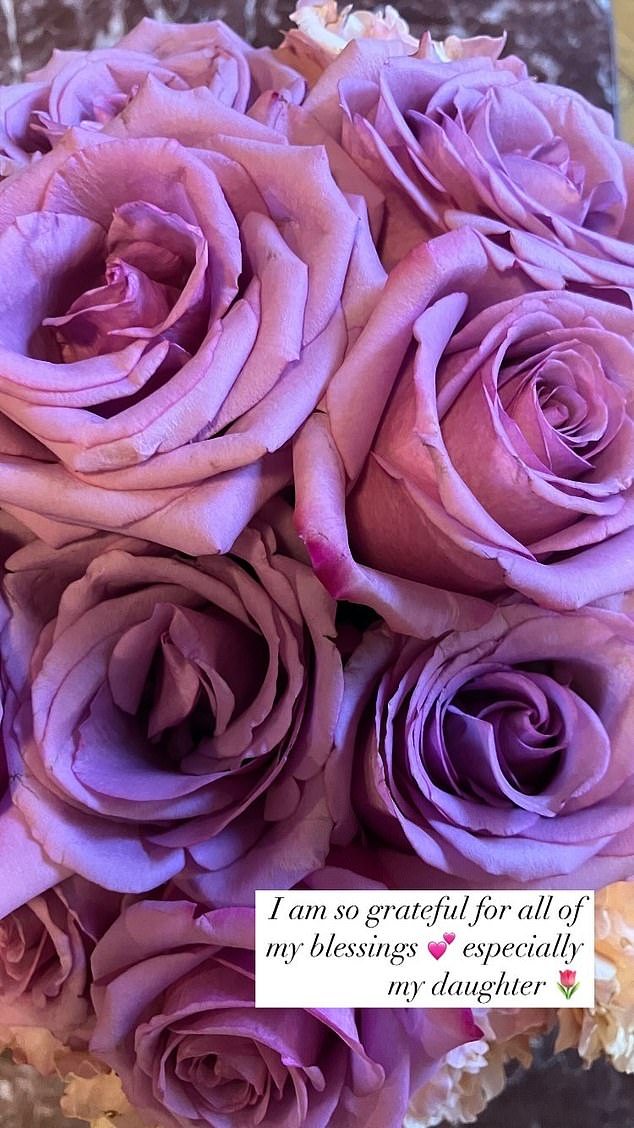 On Wednesday, Katie's 46th birthday, she revealed that Suri gave her a bouquet of beautiful purple roses for her birthday. “I am so grateful for all my blessings, especially my daughter,” she wrote