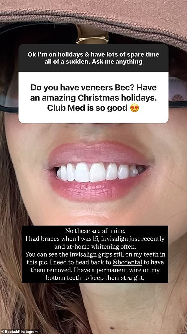 It comes after Bec denied rumors that her dazzling smile is in fact thanks to a series of veneers. Bec Judd shut down claims she has a set of veneers as she revealed details of her adult orthodontic work