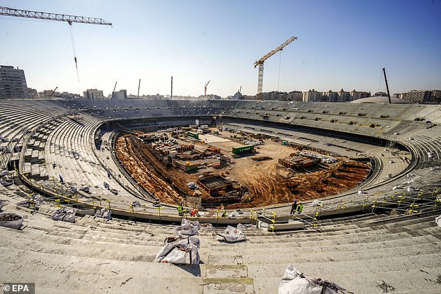 The arena was gutted and gutted to rebuild the third level and increase capacity