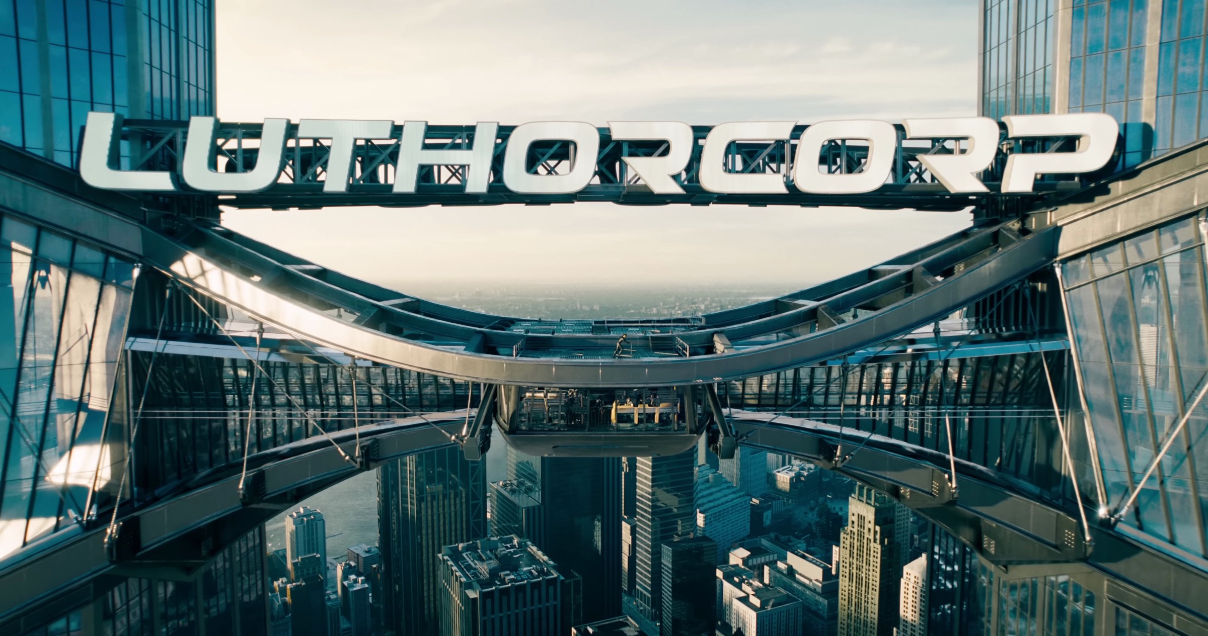 Luthorcorp logo in Superman 2025